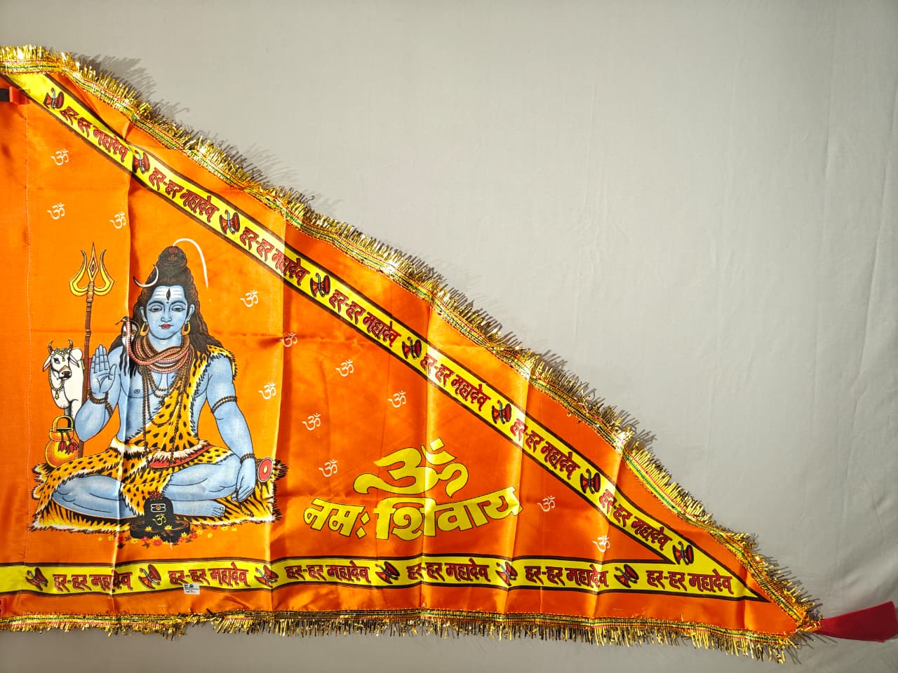 Maheshwari Fancy Store - Shankar Ji Orange Colour Jhanda 20x30